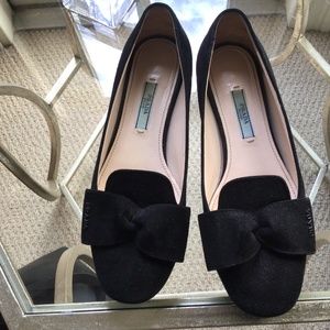 PRADA BLACK SUEDE SHOES WITH BOW